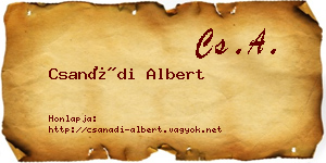 Csanádi Albert névjegykártya