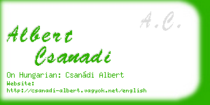 albert csanadi business card